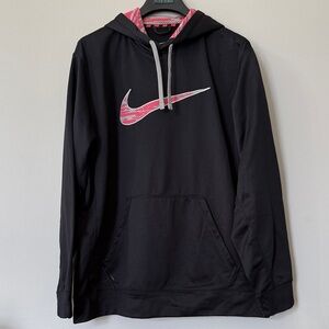 Nike Black Hoodie with Pink Swoosh